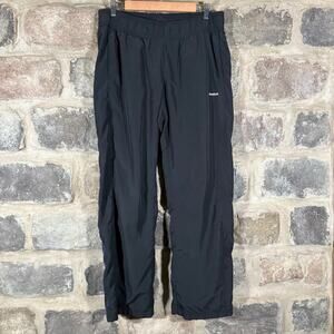 Reebok‎ Trak Pants Woman's Large Black Purple Lined Athletic Workout Running
